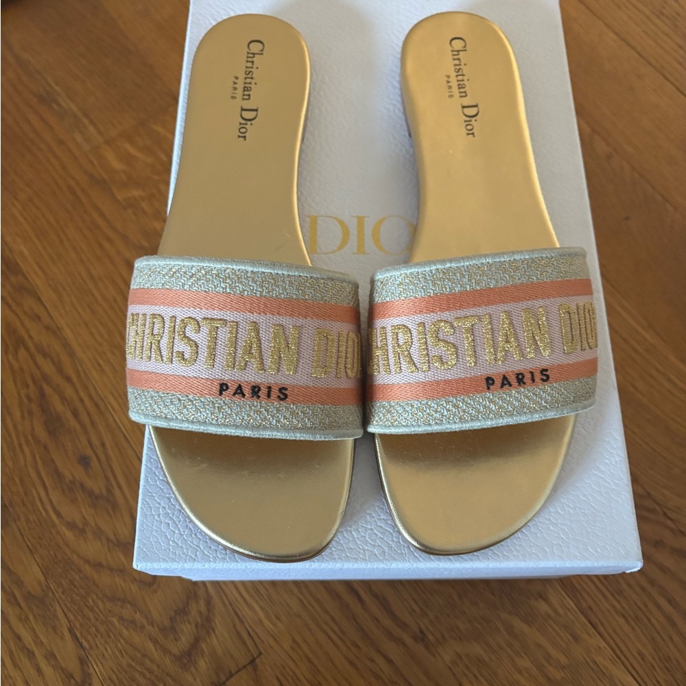Dior Sandals In 52K Platinum - Excellent Used Condition